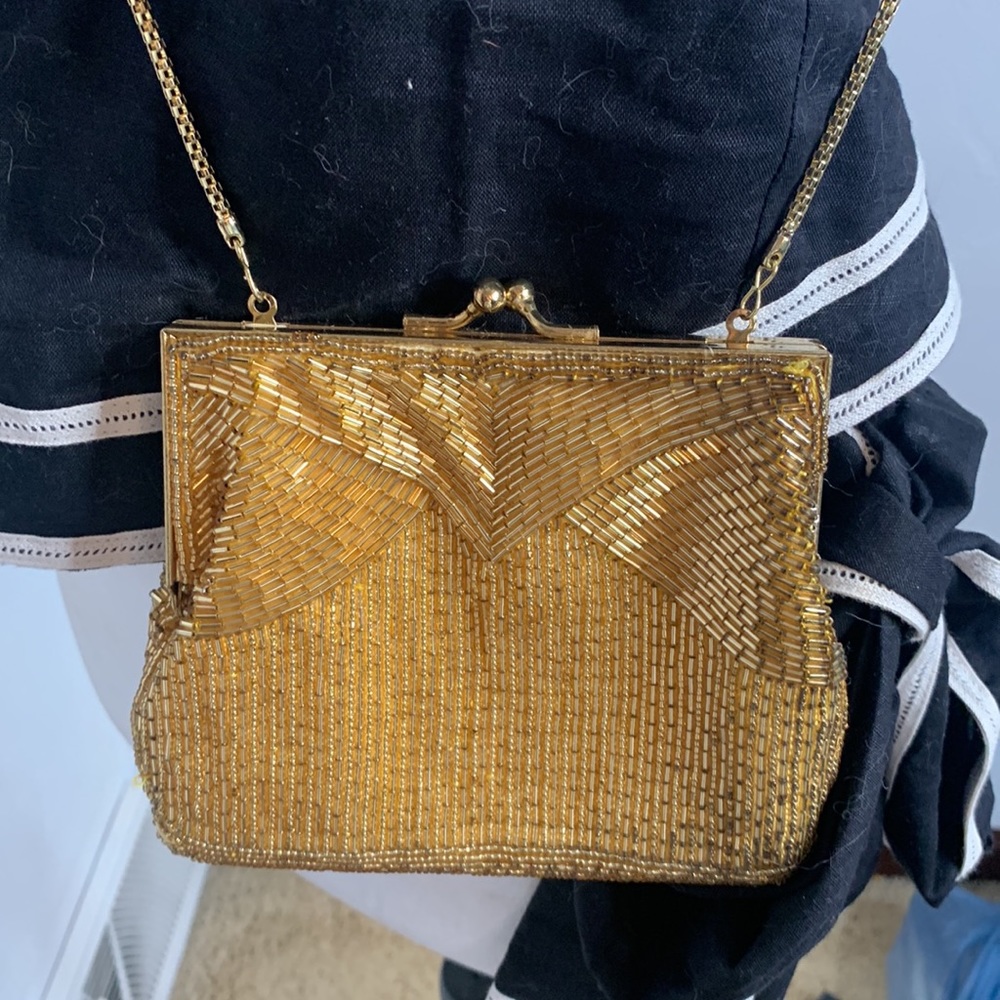 Magid Gold Beaded Special Occasion Small Evening Bag MCB4236 - Picture 10 of 10
